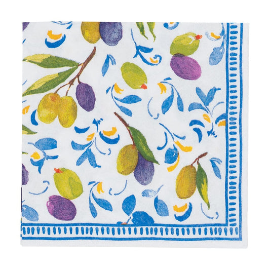 Caspari 18430C Mediterranean Blue Cocktail Napkins