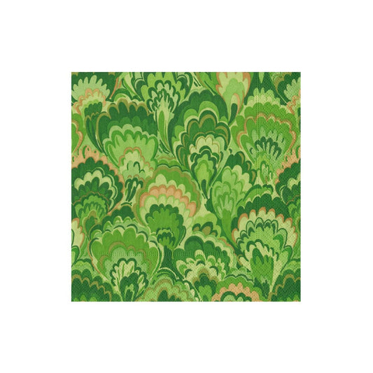 Caspari 18453C Marbled Ceramica Green Cocktail Napkins