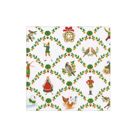 Caspari 18600 On The Twelfth Day Napkins