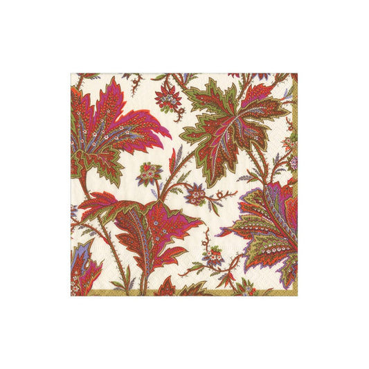 Caspari 18760 Paisley Leaves Ivory Napkins