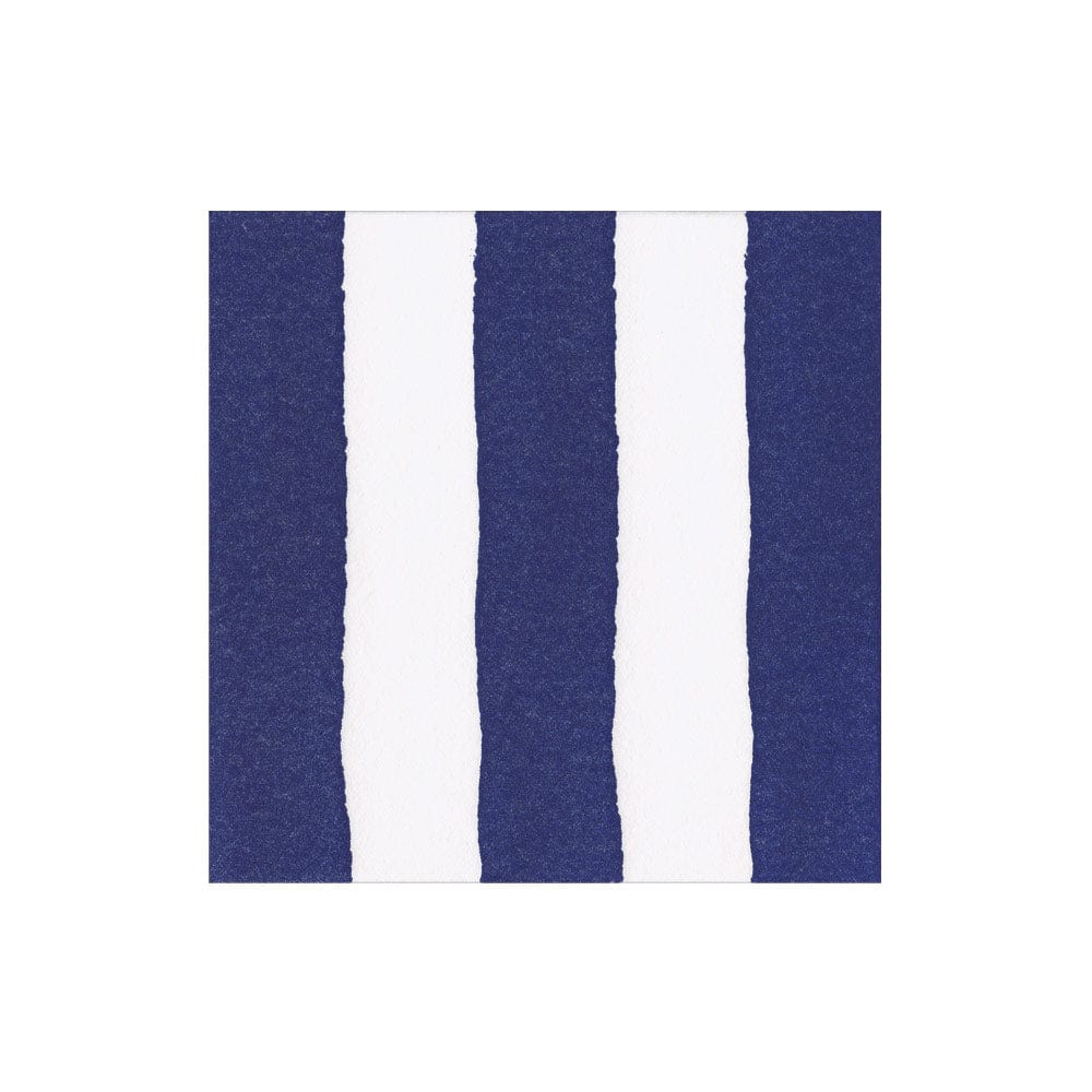 Caspari 19040 Cafe Stripe Paper Linen Napkins - Navy