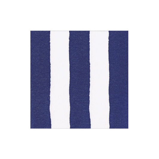Caspari 19040 Cafe Stripe Paper Linen Napkins - Navy