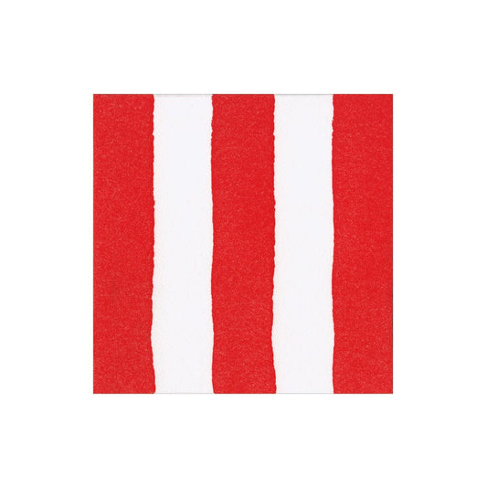 Caspari 19046 Cafe Stripe Paper Linen Napkins - Red