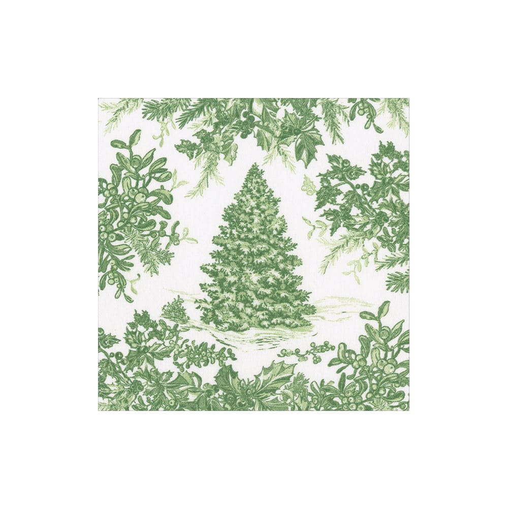 Caspari 19230 Christmas Tree Napkins - Sage