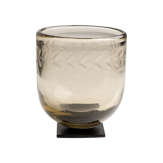 Jan Barboglio 1926CL Maura Votive w/Laurel Etched On Stand