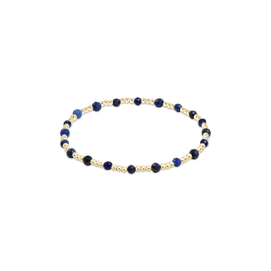 enewton BGEMGSINP3LAP Gemstone Gold Sincerity Pattern 3mm Bead Bracelet - Lapis