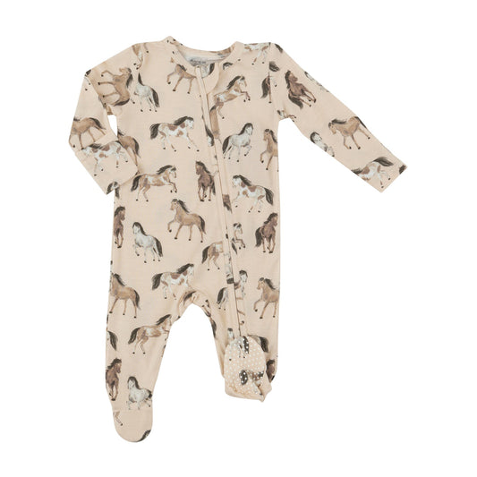 Angel Dear 126S24HOR Horses 2 Way Zipper Romper