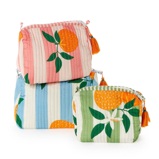 2 Chic 201426-20 Orange Grove Printed Pouch - 3 Assorted Colors/Sizes