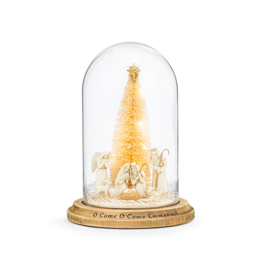 Demdaco 2020250131 O Come Emmanuel Nativity Light Up Cloche