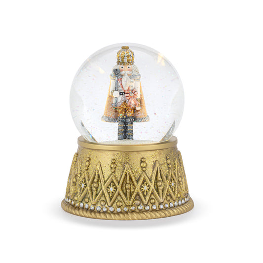 Demdaco 2020250576 Nutcracker Lit Silver Gold Snow Globe