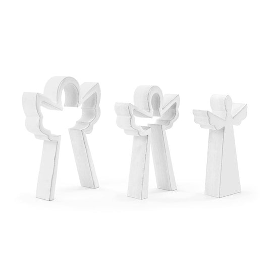 Demdaco 2020250616 White Enamel Wood Nesting Angel Figures