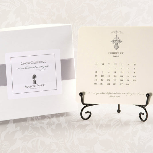 Maison de Papier CAL000020 2026 Cross Calendar with Easel