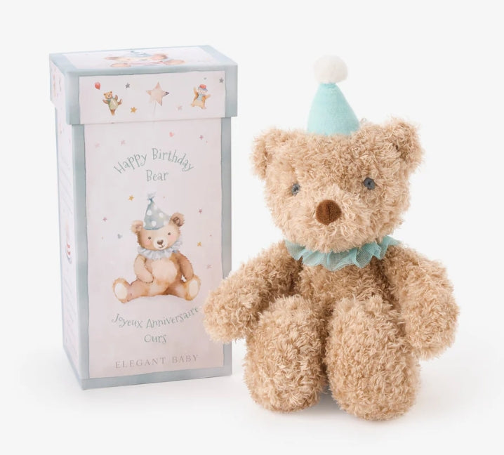 Elegant Baby Birthday Bear in a Gift Box