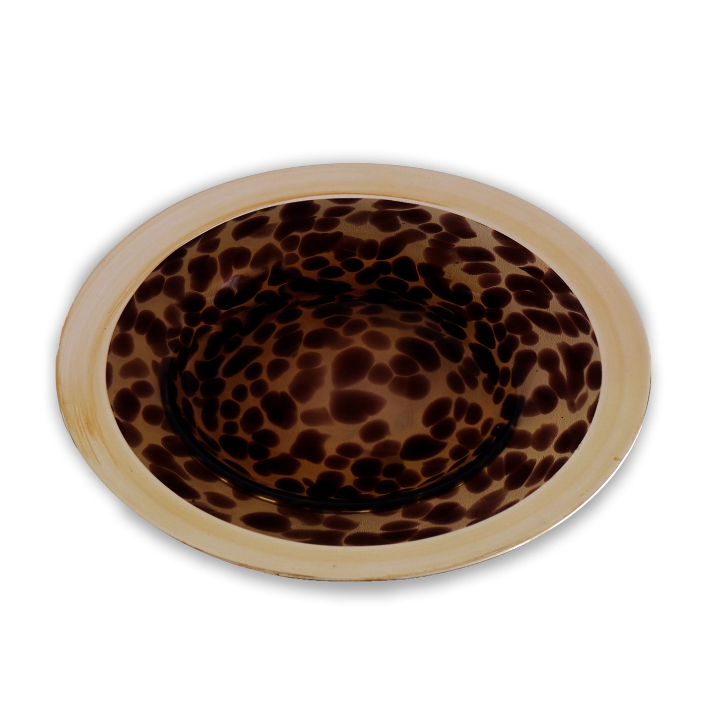 Beatriz Ball 2624 Glass Tortoise and Gold Round Platter