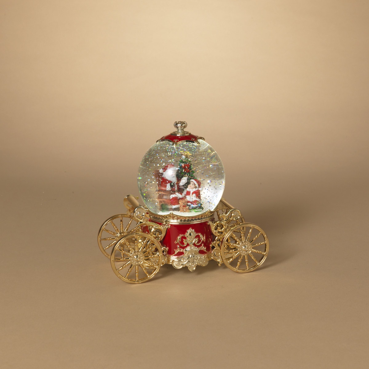 Gerson 2695530 Lighted Musical Spinning Water Globe Carriage w/ Rotating Figurine