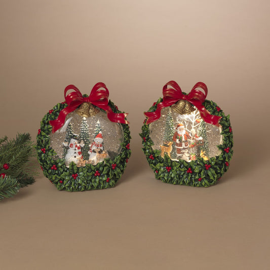 Gerson 2803420 Lighted Spinning Water Globe w/Holiday Scene & Timer