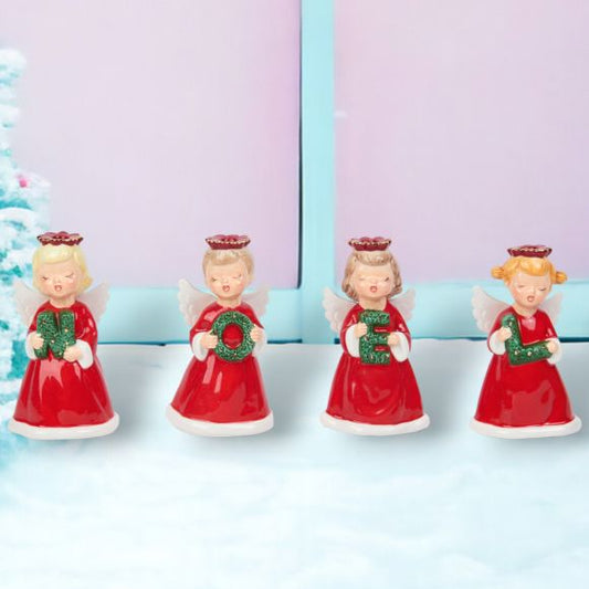 December Diamonds 29-29931 Angel Choir Candle Holders - Set of 4