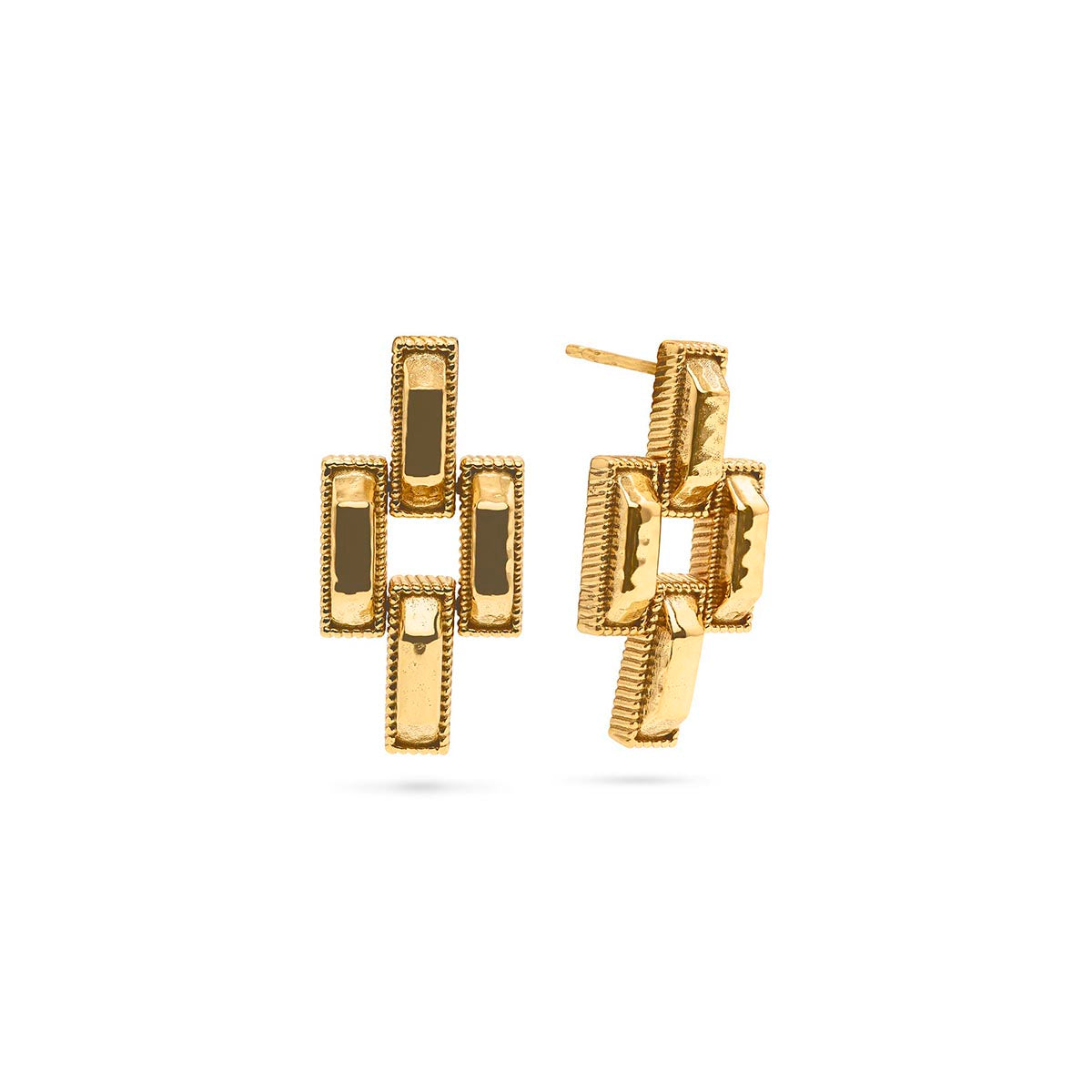 Juliska Capucine De Wulf ZPWE02/710 Pathway Post Small Link Earrings - Gold