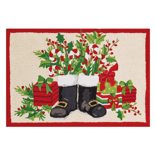 Peking Handicraft 31SERX483 Santa's Boots Hook Rug