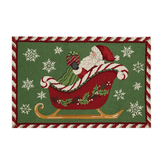 Peking Handicraft 31SERX483C03 Santa Sleigh Hook Rug
