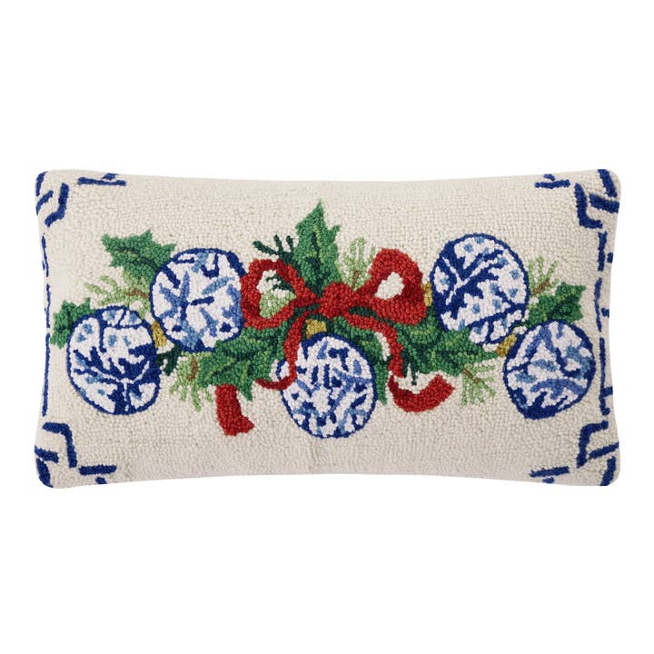 Peking Handicraft 31SJM11016C22OB Chinoiserie Ornaments Hook Pillow 12" x 22"