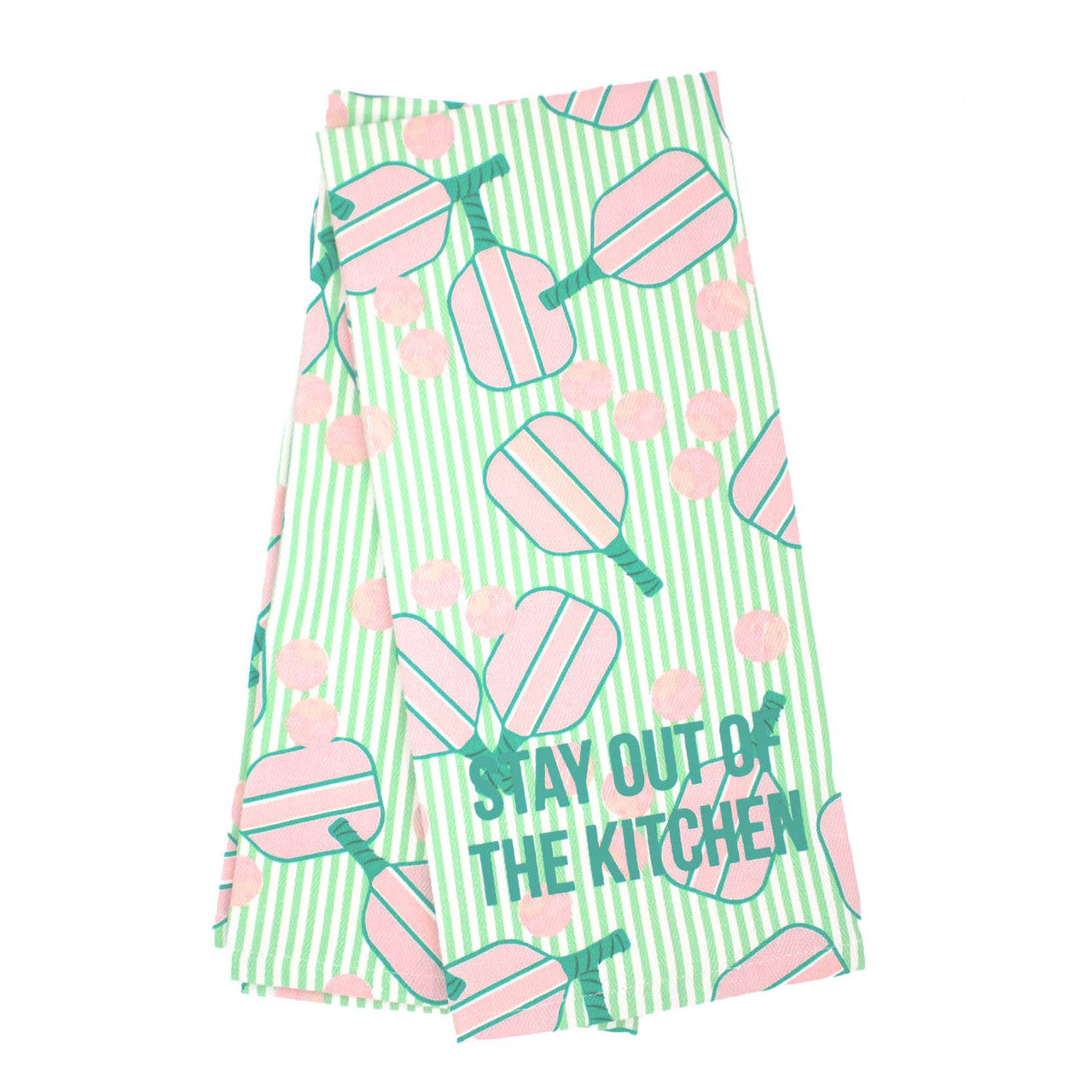 8 Oak Lane EN018PCK 2 Piece Kitchen Towel Set - Pickleball Stripe