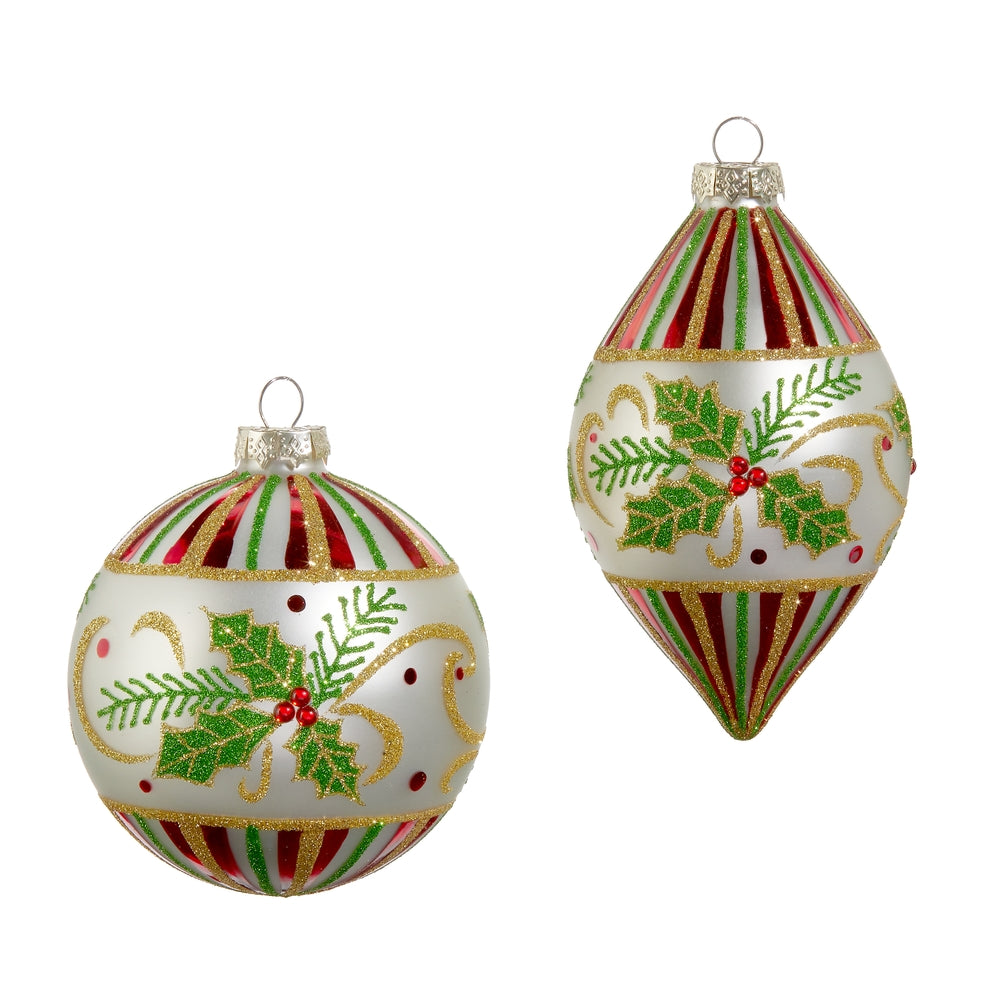 RAZ Imports 4424547 4" Holly Leaf Ornament