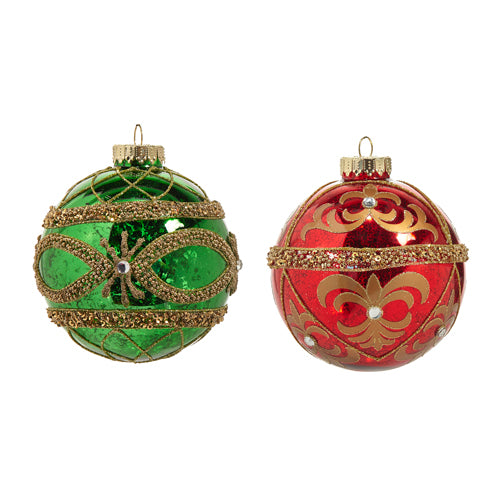 RAZ 4452889 Beaded Ball Ornament 4"