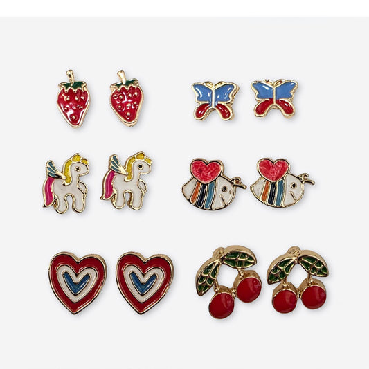 Cupcakes & Cartwheels 45081 Enamel Stud Earrings - 6 Designs