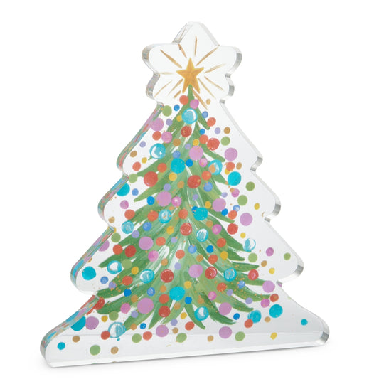 Raz Imports 4528075 Confetti Tree Acrylic Cut Out Block - 10"
