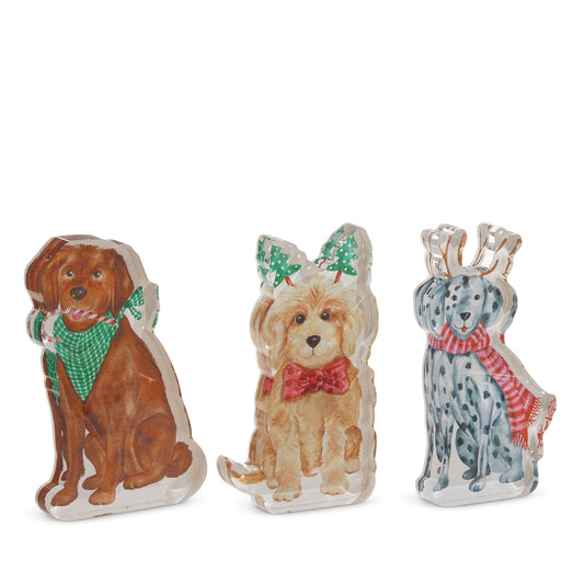 Raz Imports 4528078 Santa's Best Friend Acrylic Cut Out Block - 6"