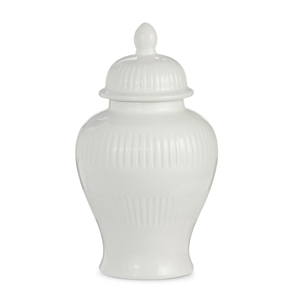 RAZ Imports 4528528 White Ginger Jar - 14"