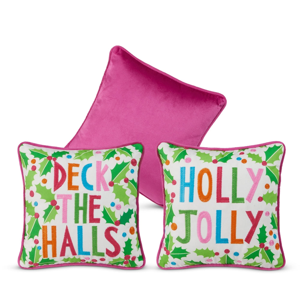 Raz Imports 4536663 Holly Jolly Pillow - 12"