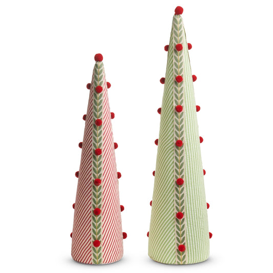 RAZ Imports 4603595 Candy Cane Stripe Seersucker Cone Tree