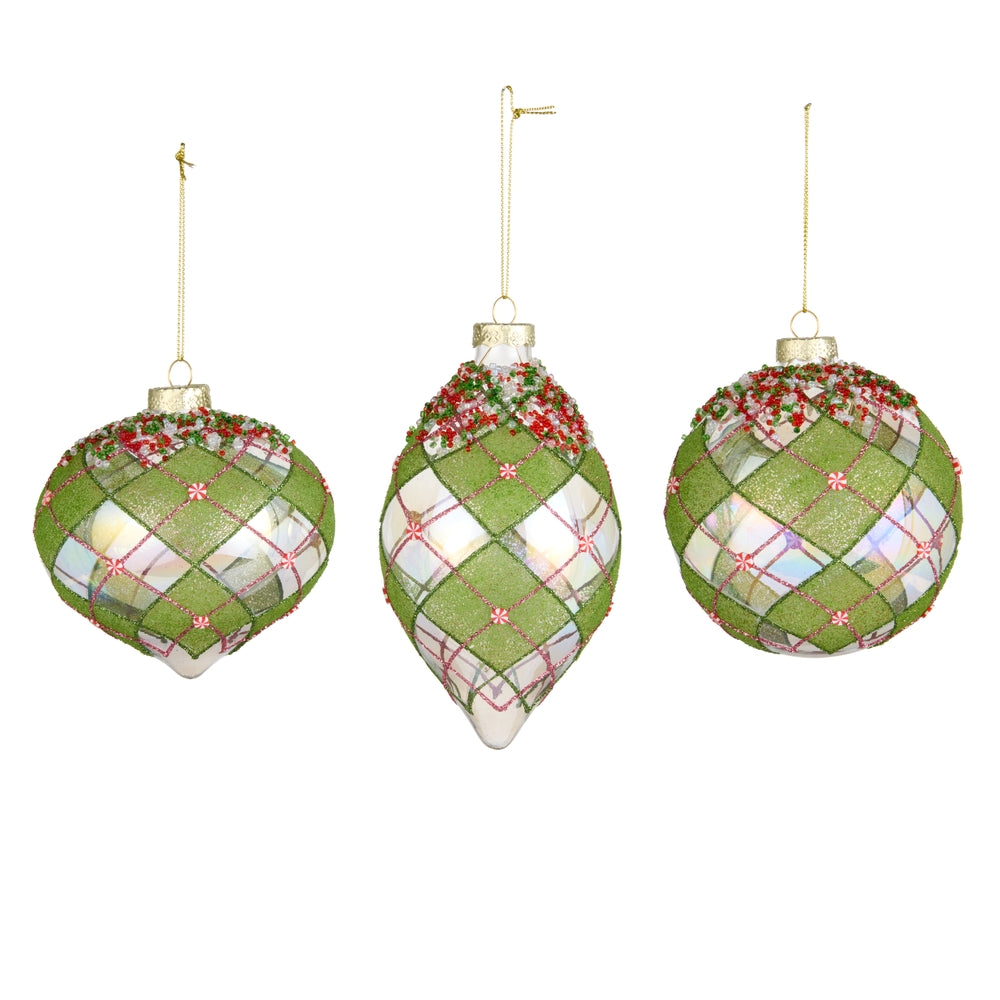 RAZ 4623057 Green Diamond Pattern Ornament