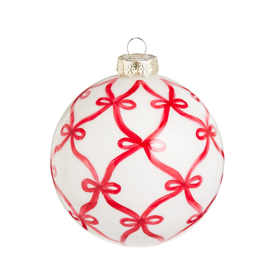 RAZ Imports 4625063 4" Red Bow Trellis Ornament