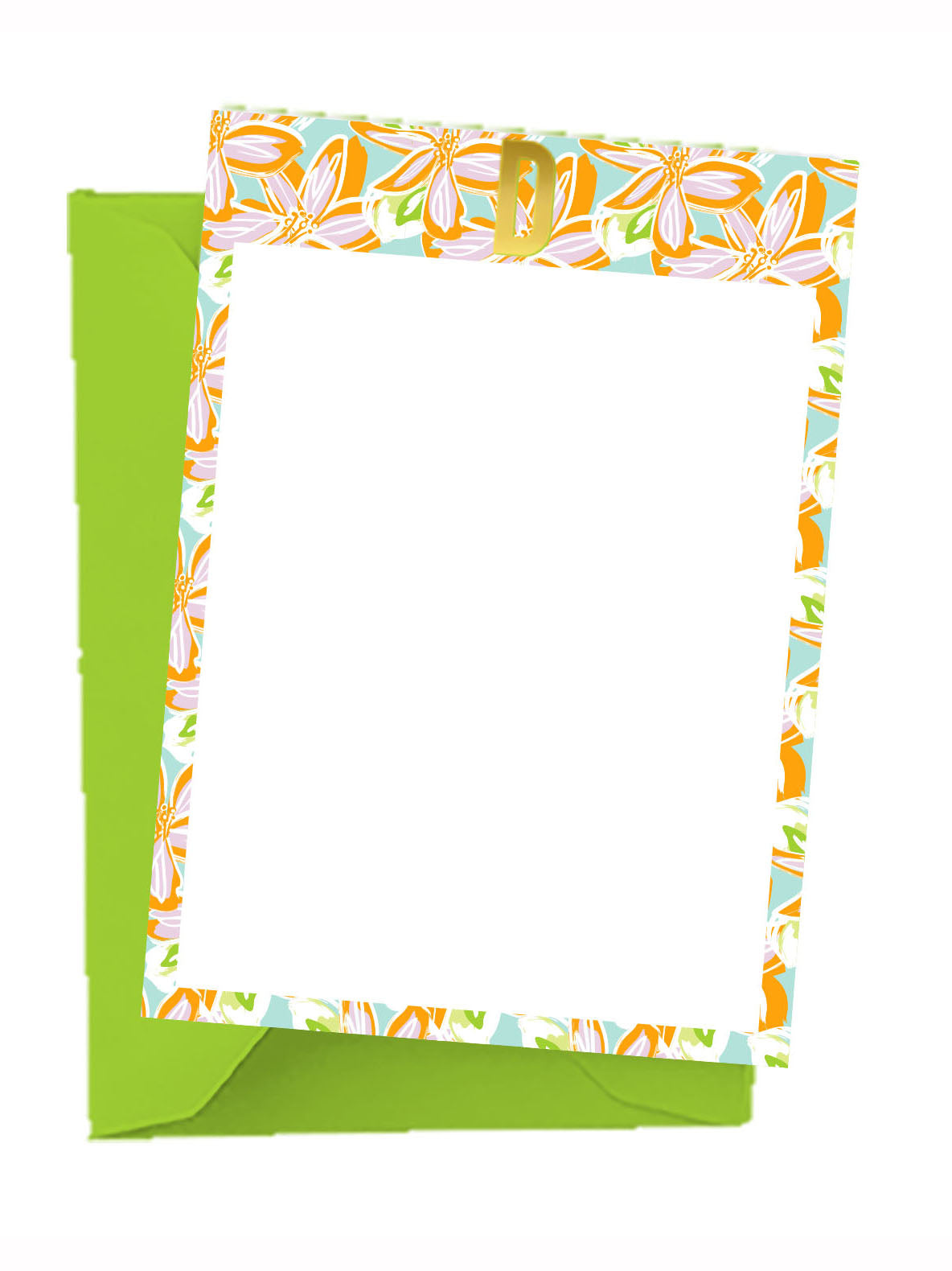 Mary Square Initial Notecard Set