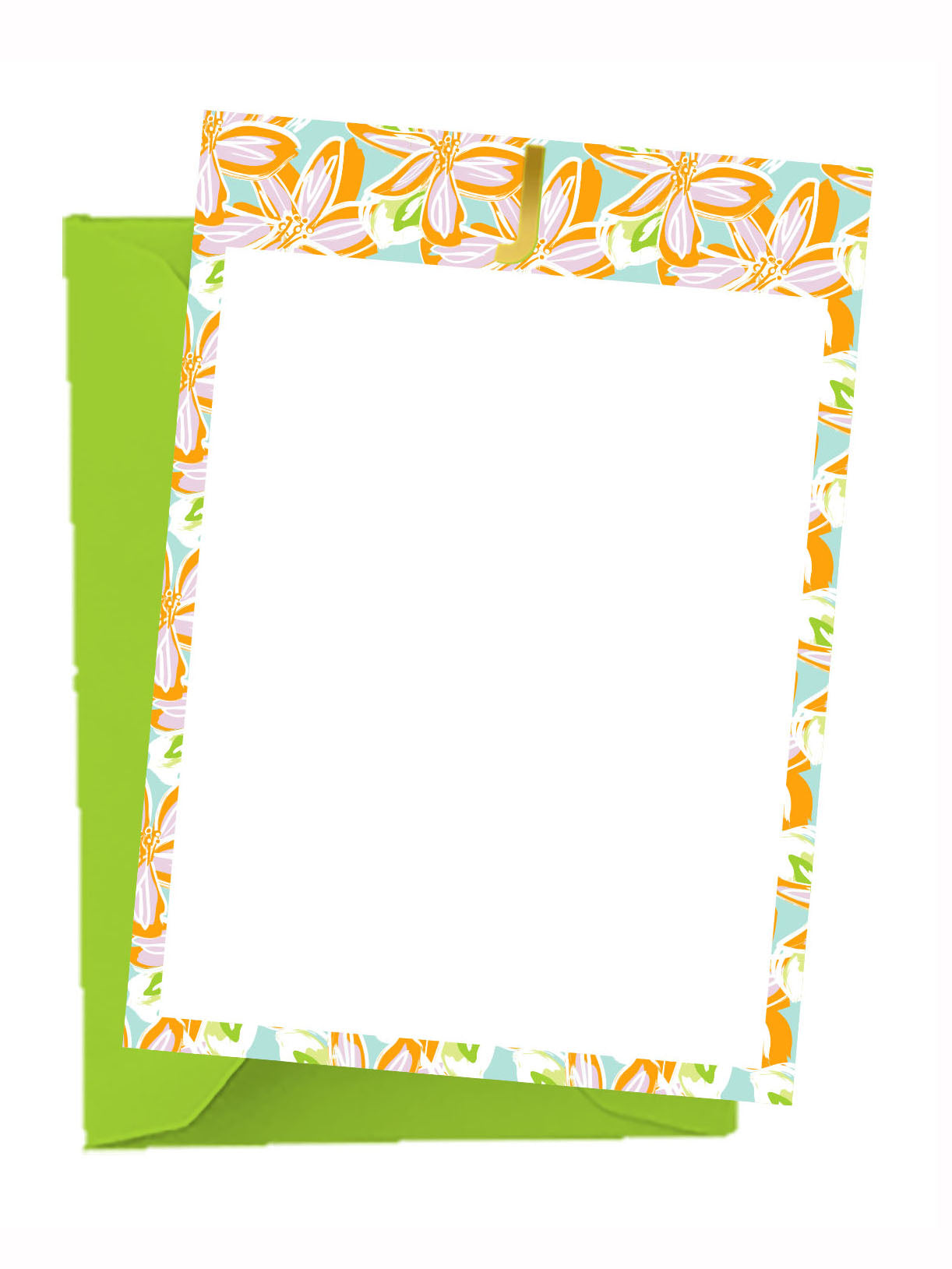 Mary Square Initial Notecard Set