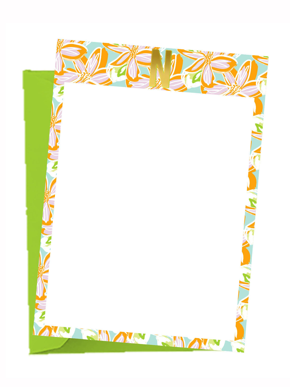 Mary Square Initial Notecard Set