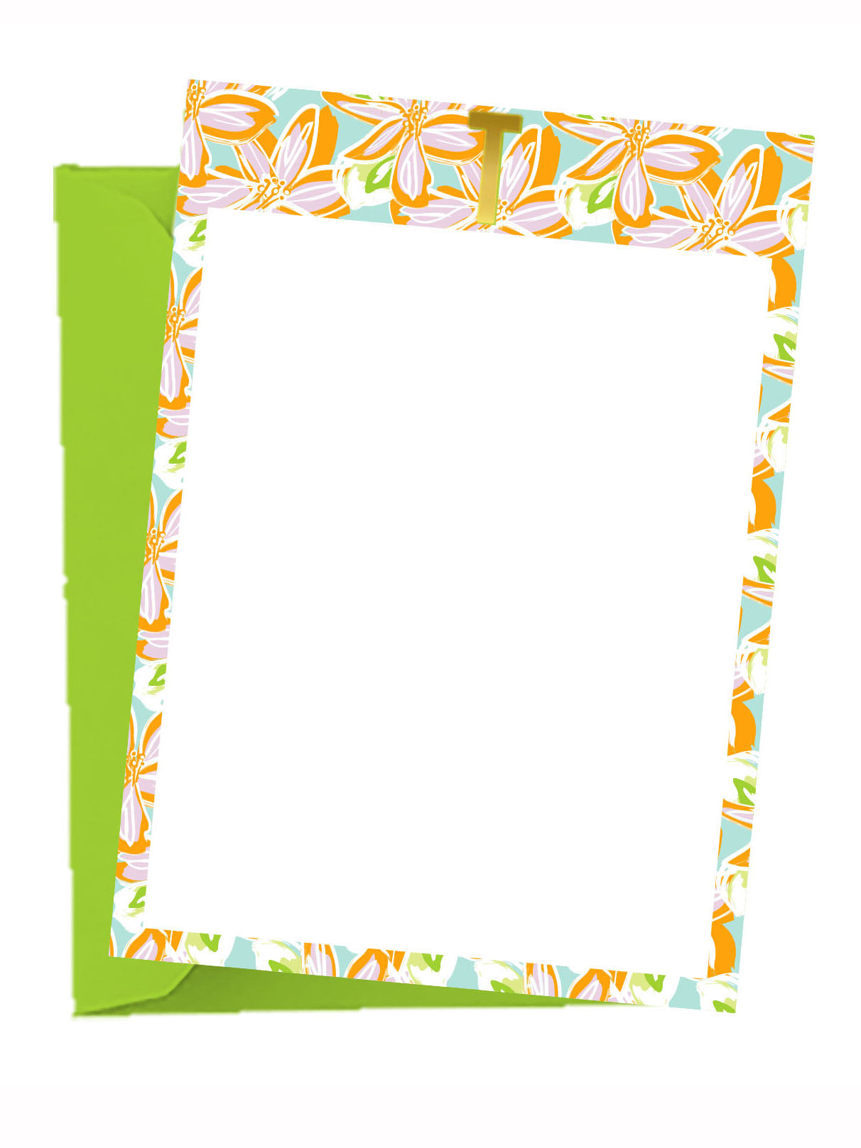 Mary Square Initial Notecard Set