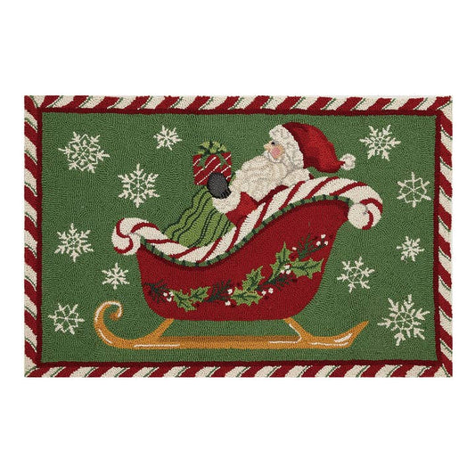 Peking Handicraft 31SERX401C03 Santa Sleigh Hook Rug
