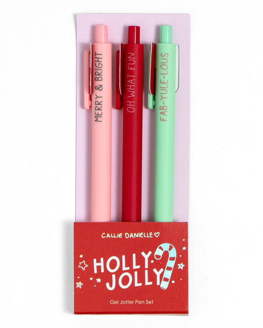 Callie Danielle 538559 Holly Jolly Christmas Gel Jotter Pen Set