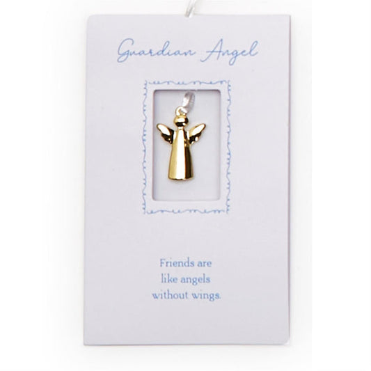 Two's Company Gold Guardian Angel Charm on Gift Card