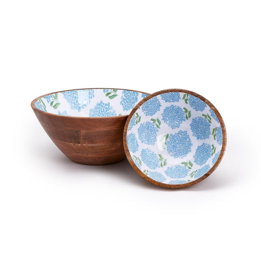 Two's Company 54668 Hydrangea Hand-Crafted Wood Bowl