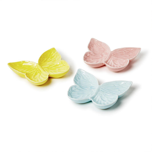 Two's Company 55014-20 Butterfly Tidbit Dish - 3 Assorted Colors