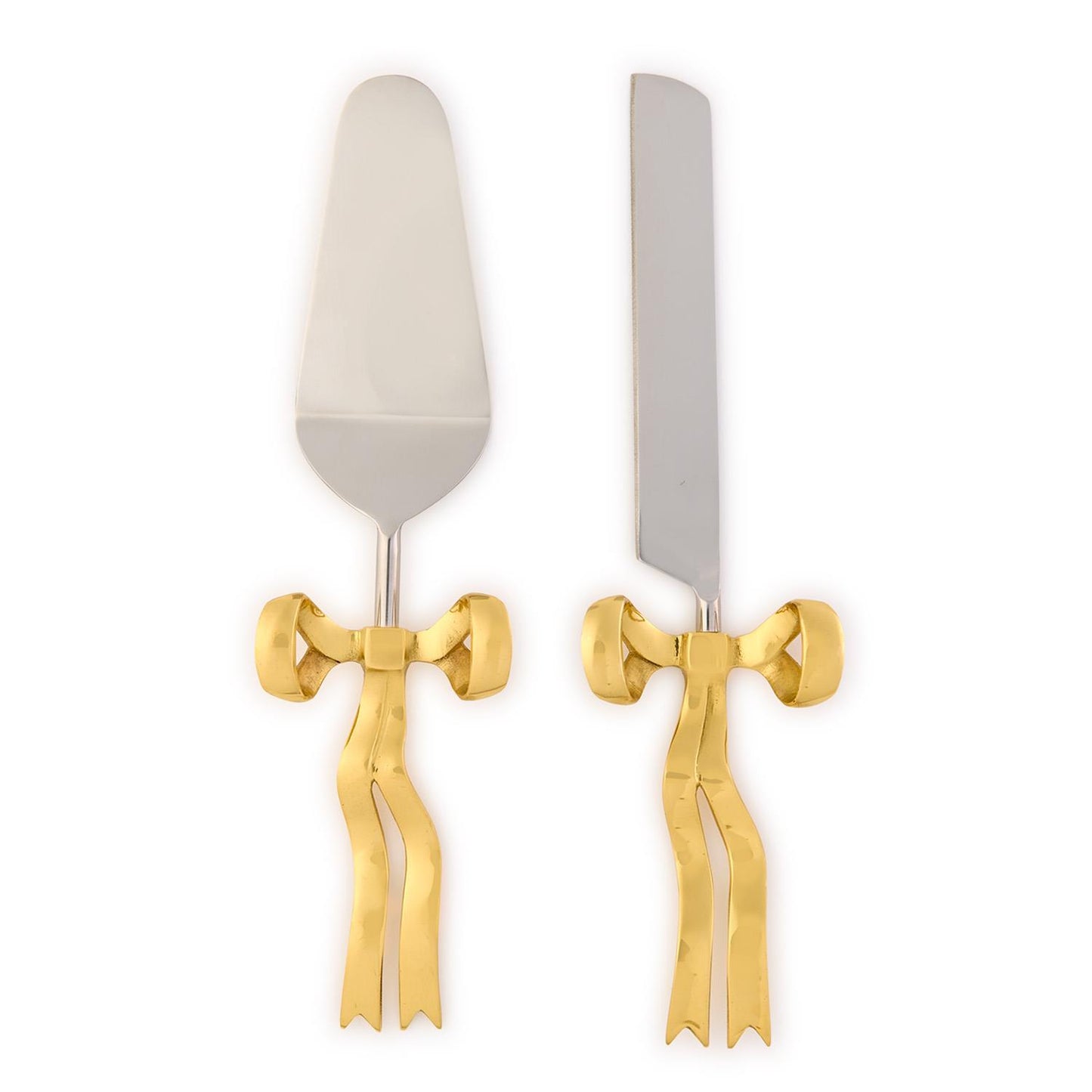 Two's Company 55339 Bow Appetit 2 Piece Cake Server Set - Gold