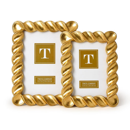 Two's Company 55371 Twist Gold Leaf Frames