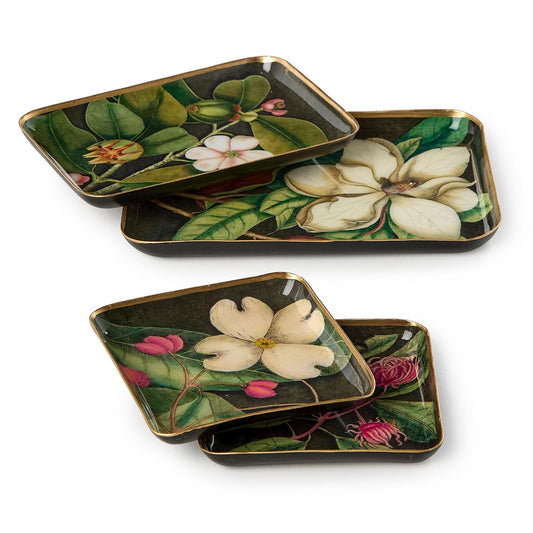 Two's Company 55402 Metal Trays Floral