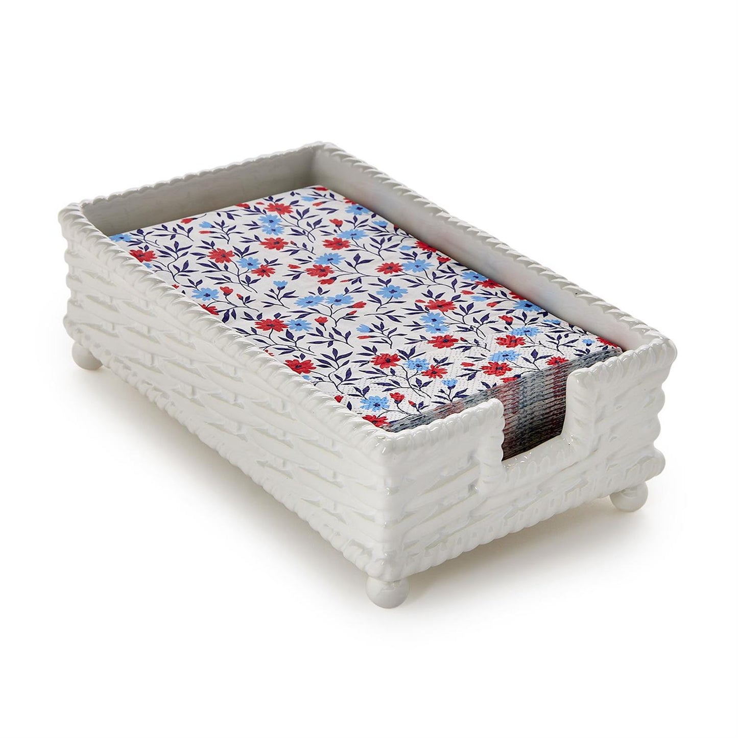 Two's Company Basketweave Napkin Holder