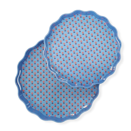 Two's Company 55696 Bloom Scalloped Tray